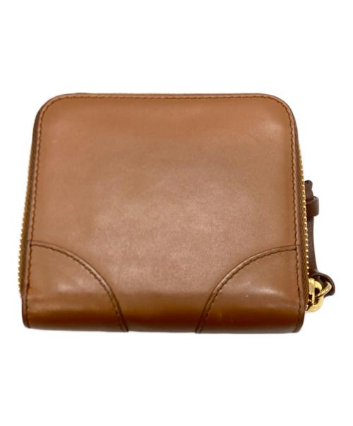 MIU MIU（ミュウミュウ）MIU MIU (ミュウミュウ) スモール レザー2つ折り財布 ブラウンの古着・服飾アイテム