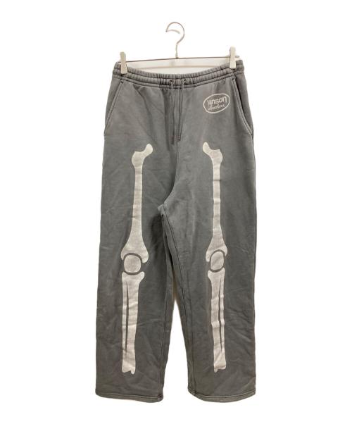 VANSON（バンソン）VANSON (バンソン) ボーンプリントスウェットパンツ グレー サイズ:Ｍの古着・服飾アイテム