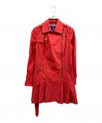 BURBERRY BLUE LABELバーバリー ブルー レーベル）の古着「金釦トレンチコート」｜レッド