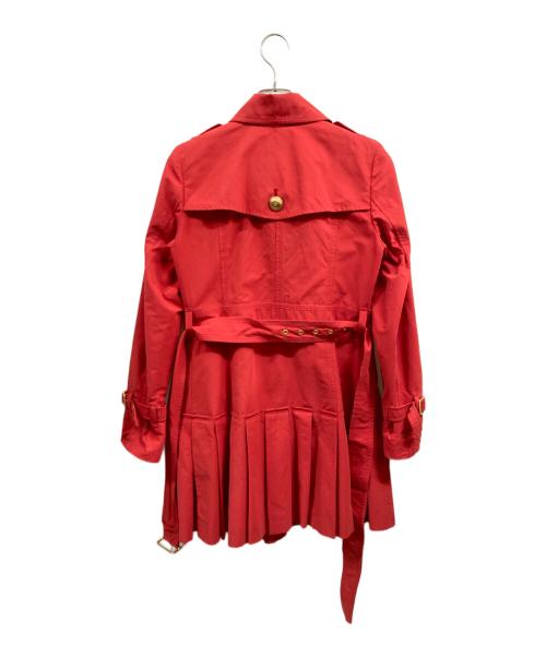 BURBERRY BLUE LABEL（バーバリー ブルー レーベル）BURBERRY BLUE LABEL (バーバリー ブルー レーベル) 金釦トレンチコート レッド サイズ:38の古着・服飾アイテム