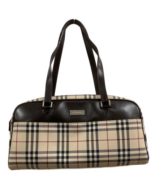 BURBERRY（バーバリー）BURBERRY (バーバリー) ノヴァチェックミニボストンバッグ ブラウンの古着・服飾アイテム