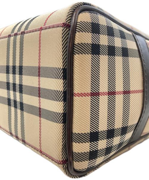 BURBERRY（バーバリー）BURBERRY (バーバリー) ノヴァチェックミニボストンバッグ ブラウンの古着・服飾アイテム