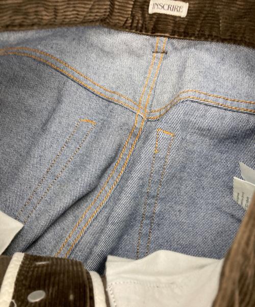 INSCRIRE（アンスクリア）INSCRIRE (アンスクリア) コーデュロイパッチデニムパンツ ブルー×カーキ サイズ:44の古着・服飾アイテム