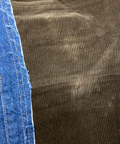 INSCRIRE（アンスクリア）INSCRIRE (アンスクリア) コーデュロイパッチデニムパンツ ブルー×カーキ サイズ:44の古着・服飾アイテム