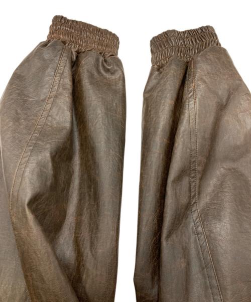 INSCRIRE（アンスクリア）INSCRIRE (アンスクリア) Fake Leather Three Pocket Blouson ブラウン サイズ:2の古着・服飾アイテム