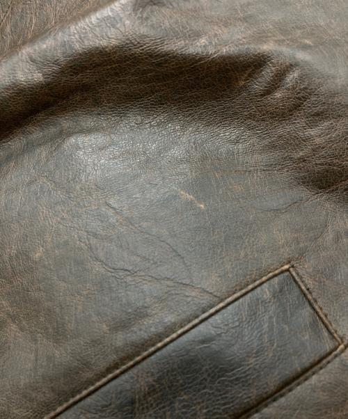 INSCRIRE（アンスクリア）INSCRIRE (アンスクリア) Fake Leather Three Pocket Blouson ブラウン サイズ:2の古着・服飾アイテム