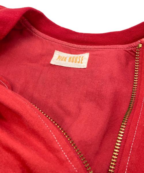PINK HOUSE（ピンクハウス）PINK HOUSE (ピンクハウス) MA-1ジャケット レッド サイズ:Freeの古着・服飾アイテム