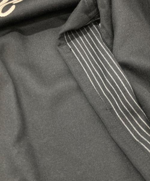 WACKO MARIA（ワコマリア）WACKO MARIA (ワコマリア) バッグ刺繍ストライプオープンカラーシャツ ブラック サイズ:Mの古着・服飾アイテム