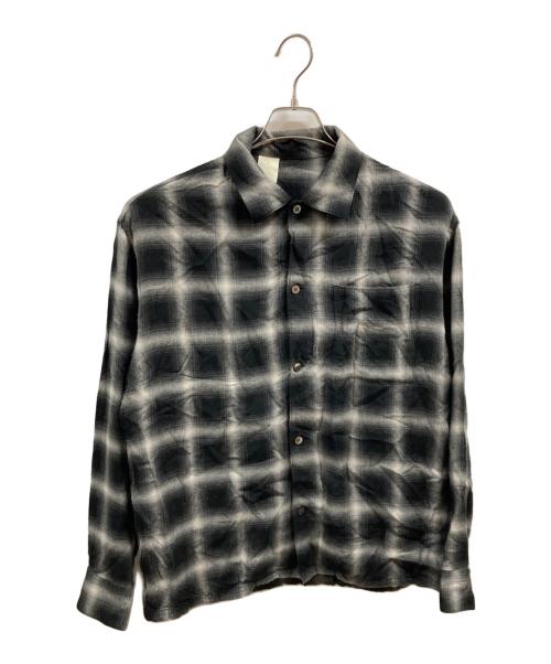 N.HOOLYWOOD（エヌ ハリウッド）N.HOOLYWOOD (エヌ ハリウッド) オンブレチェックシャツ ブラック サイズ:38の古着・服飾アイテム