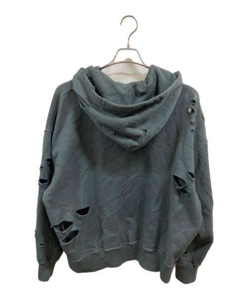 YELLO（イエロ）YELLO (イエロ) ダメージ加工ジップパーカー ネイビー サイズ:Freeの古着・服飾アイテム