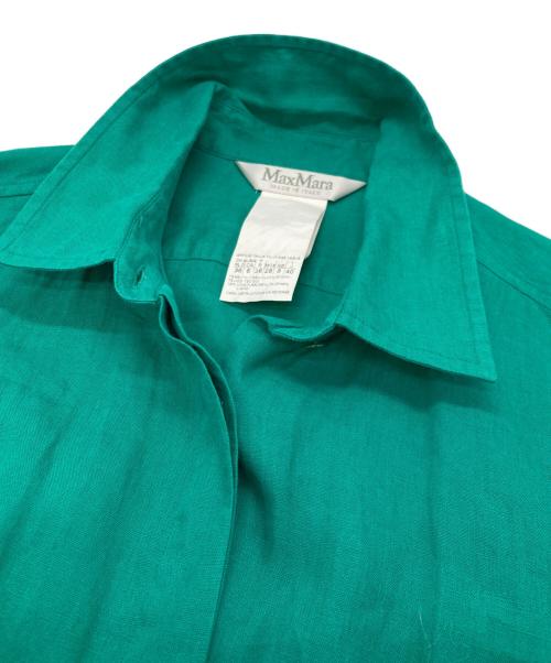 MaxMara（マックスマーラ）MaxMara (マックスマーラ) リネンシャツ グリーン サイズ:40の古着・服飾アイテム