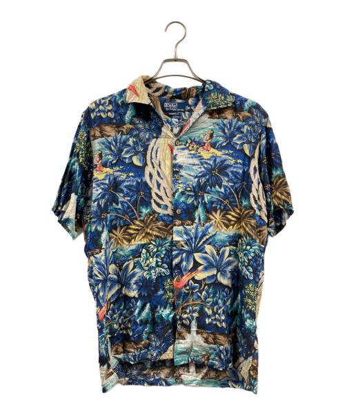 POLO RALPH LAUREN（ポロ・ラルフローレン）POLO RALPH LAUREN (ポロ・ラルフローレン) 不死鳥 レーヨン半袖アロハシャツ ブルー サイズ:Mの古着・服飾アイテム