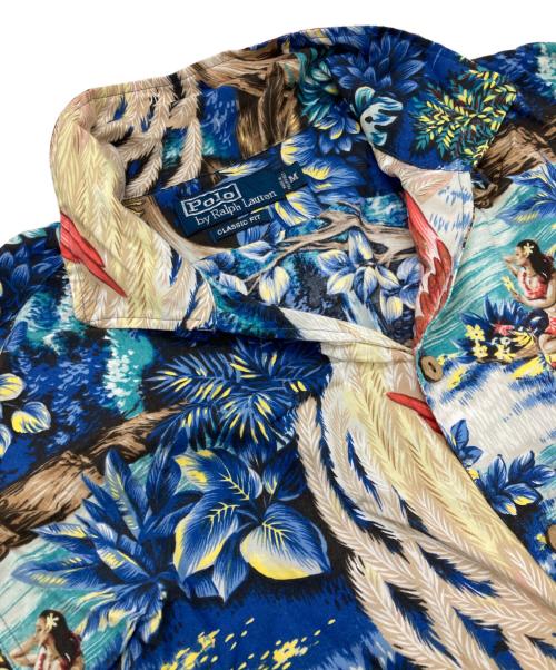 POLO RALPH LAUREN（ポロ・ラルフローレン）POLO RALPH LAUREN (ポロ・ラルフローレン) 不死鳥 レーヨン半袖アロハシャツ ブルー サイズ:Mの古着・服飾アイテム