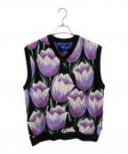 AWAKE NYアウェイク ニューヨーク）の古着「tulip knit vest」｜パープル×ブラック
