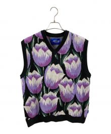 AWAKE NY（アウェイク ニューヨーク）の古着「tulip knit vest」｜パープル×ブラック