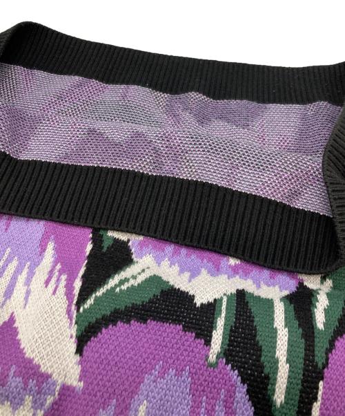 AWAKE NY（アウェイク ニューヨーク）Awake NY (アウェイク ニューヨーク) tulip knit vest パープル×ブラック サイズ:Ⅼの古着・服飾アイテム