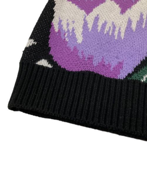 AWAKE NY（アウェイク ニューヨーク）Awake NY (アウェイク ニューヨーク) tulip knit vest パープル×ブラック サイズ:Ⅼの古着・服飾アイテム