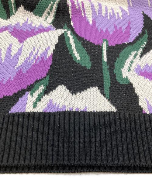 AWAKE NY（アウェイク ニューヨーク）Awake NY (アウェイク ニューヨーク) tulip knit vest パープル×ブラック サイズ:Ⅼの古着・服飾アイテム