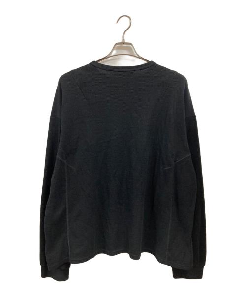 ANCELLM（アンセルム）ANCELLM (アンセルム) WAFFLE CREW NECK LS ブラック サイズ:1の古着・服飾アイテム