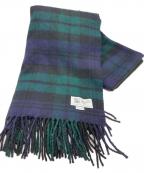 JOHNSTONS OF ELGINジョンストンズオブエルガン）の古着「カシミヤストール」｜ネイビー×グリーン