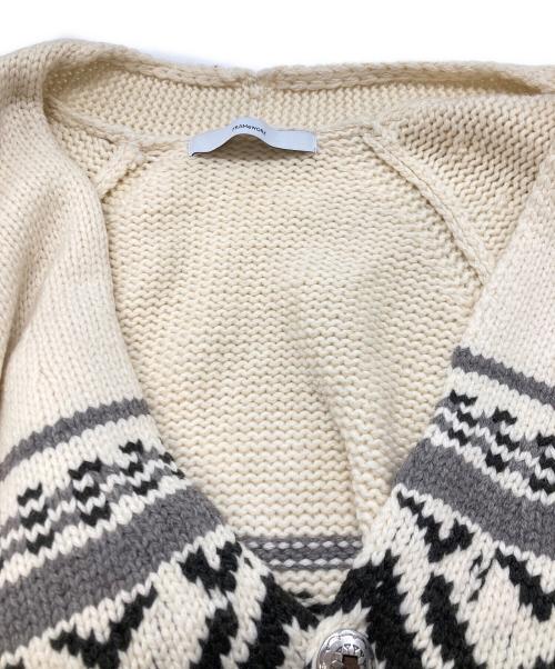 FRAMeWORK（フレームワーク）FRAMeWORK (フレームワーク) ジャガードカーディガン ホワイト サイズ:Freeの古着・服飾アイテム