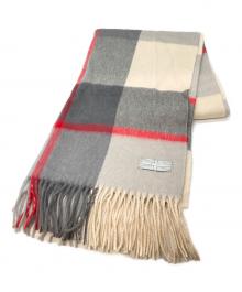 JOSHUA ELLIS（ジョシュア エリス）の古着「カシミヤストール」｜グレー×ホワイト