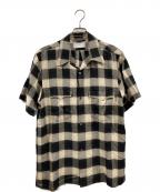 SUGARHILLシュガーヒル）の古着「Ombre Plaid Half Sleeve Blouse」｜ベージュ×ブラック