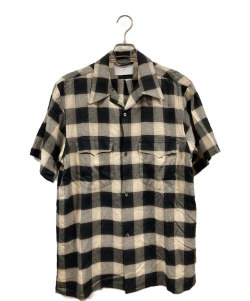SUGARHILL（シュガーヒル）SUGARHILL (シュガーヒル) Ombre Plaid Half Sleeve Blouse ベージュ×ブラック サイズ:2の古着・服飾アイテム
