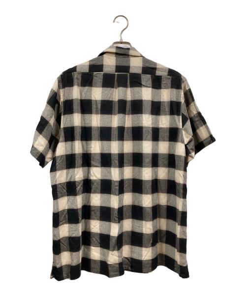SUGARHILL（シュガーヒル）SUGARHILL (シュガーヒル) Ombre Plaid Half Sleeve Blouse ベージュ×ブラック サイズ:2の古着・服飾アイテム