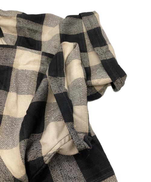 SUGARHILL（シュガーヒル）SUGARHILL (シュガーヒル) Ombre Plaid Half Sleeve Blouse ベージュ×ブラック サイズ:2の古着・服飾アイテム