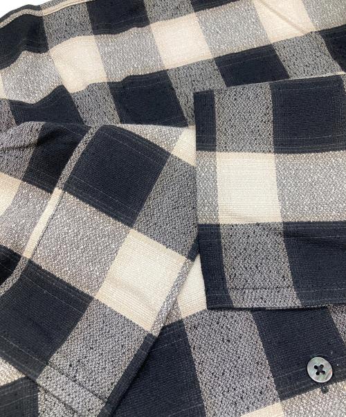SUGARHILL（シュガーヒル）SUGARHILL (シュガーヒル) Ombre Plaid Half Sleeve Blouse ベージュ×ブラック サイズ:2の古着・服飾アイテム