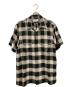 SUGARHILL（シュガーヒル）の古着「Ombre Plaid Half Sleeve Blouse」｜ベージュ×ブラック