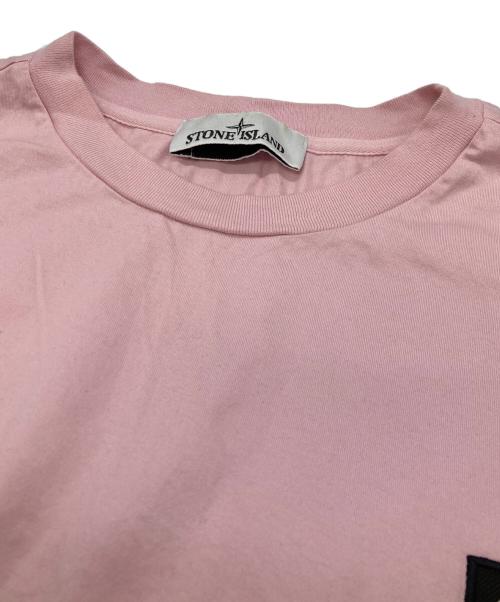 STONE ISLAND（ストーンアイランド）STONE ISLAND (ストーンアイランド) ロゴパッチTシャツ ピンク サイズ:XLの古着・服飾アイテム