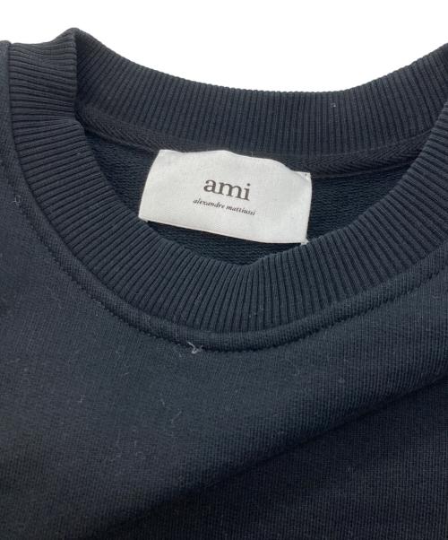ami（アミ）ami (アミ) ハート刺繍クルーネックスウェット ブラック サイズ:Ｍの古着・服飾アイテム