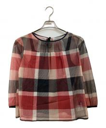 BLUE LABEL CRESTBRIDGE（ブルーレーベルクレストブリッジ）の古着「ノースリーブブラウス」｜ピンク×ブラック