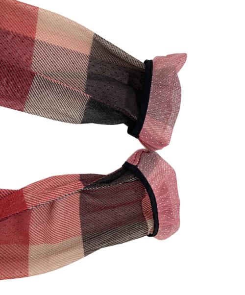 BLUE LABEL CRESTBRIDGE（ブルーレーベルクレストブリッジ）BLUE LABEL CRESTBRIDGE (ブルーレーベルクレストブリッジ) ノースリーブブラウス ピンク×ブラック サイズ:Ｍの古着・服飾アイテム