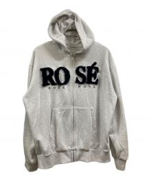 Rose Muse（ロゼミューズ）の古着「Fur logo zip hoodie」｜グレー