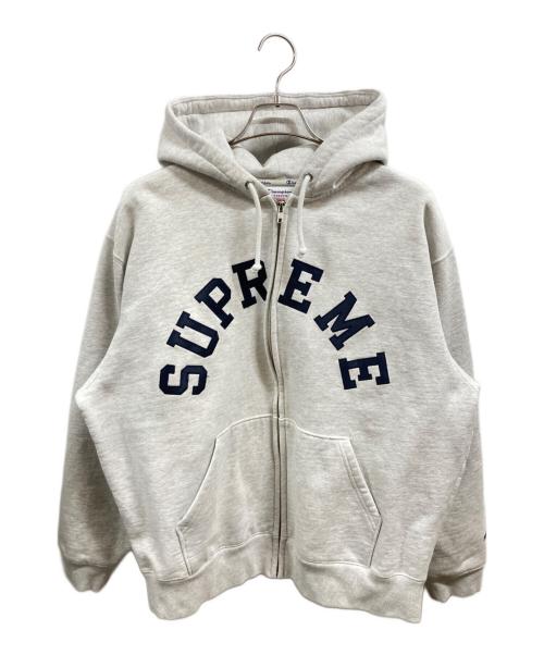 Champion（チャンピオン）Champion (チャンピオン) Supreme (シュプリーム) Zip Up Hooded Sweatshirt グレー サイズ:Lの古着・服飾アイテム