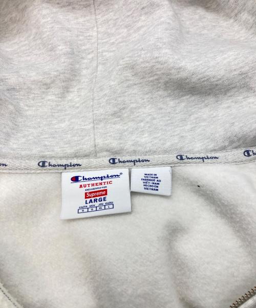 Champion（チャンピオン）Champion (チャンピオン) Supreme (シュプリーム) Zip Up Hooded Sweatshirt グレー サイズ:Lの古着・服飾アイテム