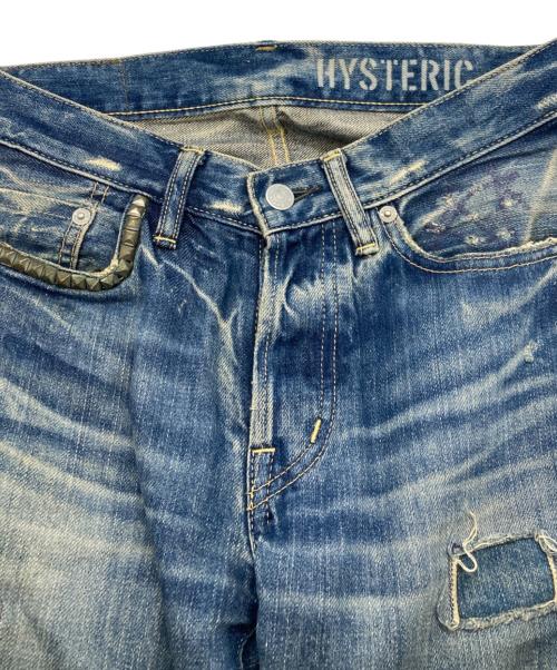 Hysteric Glamour（ヒステリックグラマー）Hysteric Glamour (ヒステリックグラマー) SP加工スタッズ小窓デニムパンツ インディゴ サイズ:28の古着・服飾アイテム
