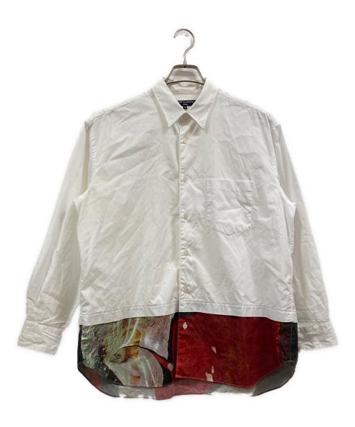 COMME des GARCONS（コムデギャルソン）COMME des GARCONS (コムデギャルソン) 綿タイプライター×綿ブロードプリント L/S SHIRT ホワイト サイズ:Sの古着・服飾アイテム