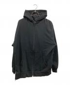 ALEXANDER WANGアレキサンダー・ワン）の古着「VINTAGE FLEECE NYLON COMBO LONG HOODIE」｜ブラック