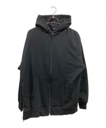 ALEXANDER WANG（アレキサンダー・ワン）の古着「VINTAGE FLEECE NYLON COMBO LONG HOODIE」｜ブラック