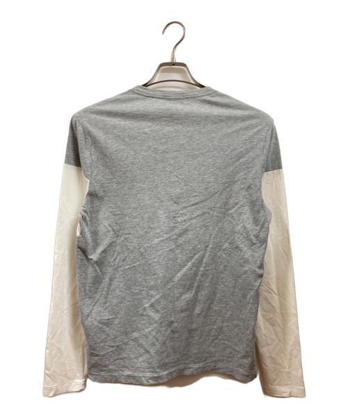 MONCLER（モンクレール）MONCLER (モンクレール) ロングスリーブカットソー グレー×ホワイト サイズ:Sの古着・服飾アイテム