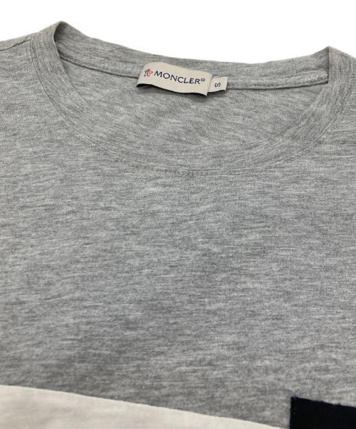MONCLER（モンクレール）MONCLER (モンクレール) ロングスリーブカットソー グレー×ホワイト サイズ:Sの古着・服飾アイテム
