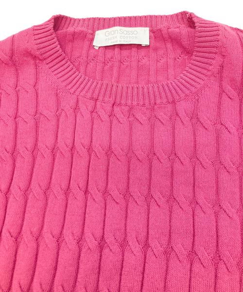 GRAN SASSO（グランサッソ）GRAN SASSO (グランサッソ) ケーブルクルーネック ニット パープル サイズ:50の古着・服飾アイテム
