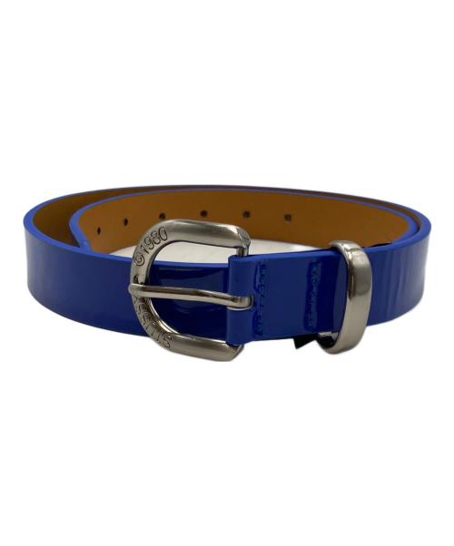 stussy（ステューシー）stussy (ステューシー) PATENT LEATHER BELT ブルーの古着・服飾アイテム