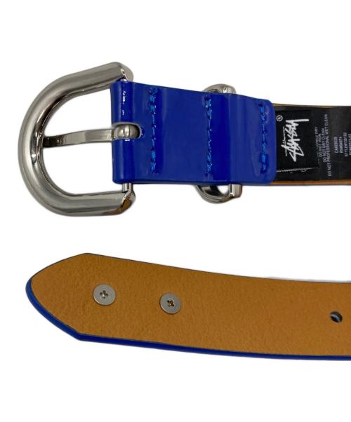 stussy（ステューシー）stussy (ステューシー) PATENT LEATHER BELT ブルーの古着・服飾アイテム