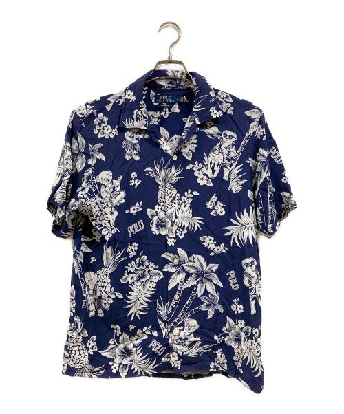 POLO RALPH LAUREN（ポロ・ラルフローレン）POLO RALPH LAUREN (ポロ・ラルフローレン) アロハシャツ ネイビー サイズ:Mの古着・服飾アイテム