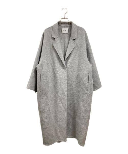 evernavy（エバーネイビー）evernavy (エバーネイビー) リバー ロング コクーン ウールコート グレー サイズ:Ｍの古着・服飾アイテム